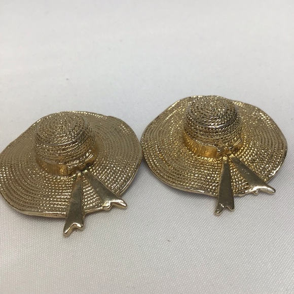 Sunhat garden brooches pr cottagecore vintage signed Michele Lynn spring summer - Picture 4 of 14